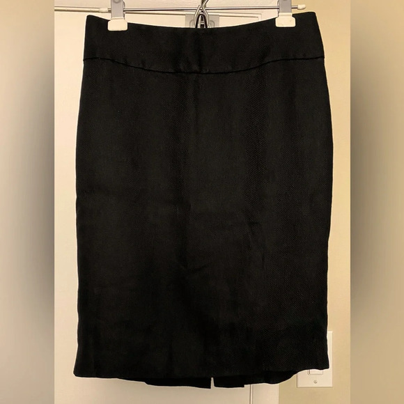 Lauren Ralph Lauren Black Linen Pencil Skirt Size 4 - Picture 1 of 7